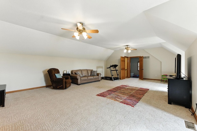 5595 N State Road 109, Columbia City, IN 46825 - bonus room with light colored carpet, ceiling fan, and vaulted ceiling