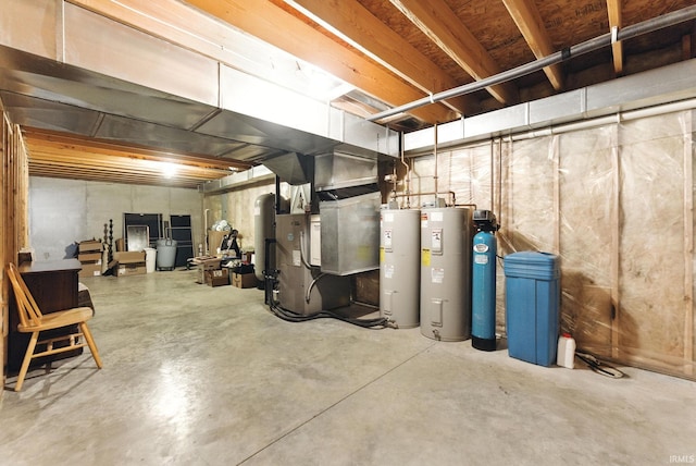 5595 N State Road 109, Columbia City, IN 46825 - unfinished below grade area featuring electric water heater, water heater, and heating unit