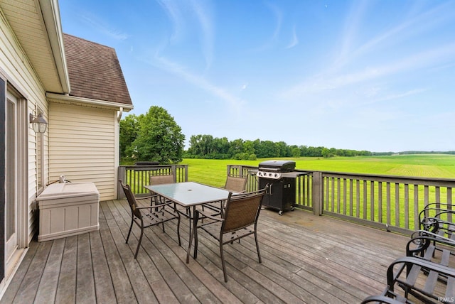 5595 N State Road 109, Columbia City, IN 46825 - wooden deck with area for grilling, outdoor dining space, and a lawn
