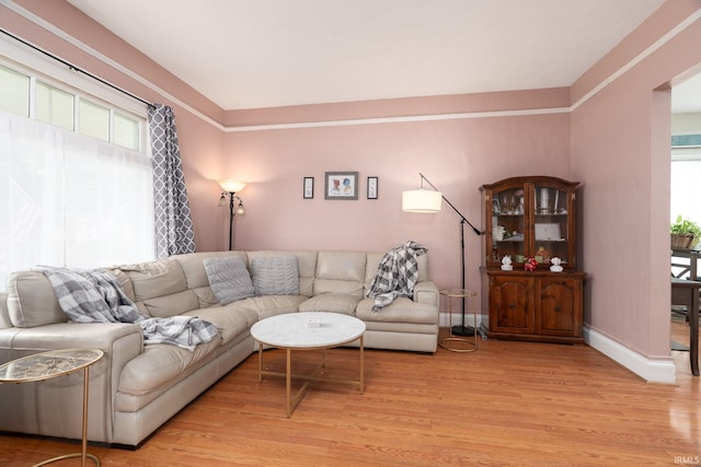 102 E Peterson St, Otterbein, IN 47970 - living room with light wood-style floors and baseboards