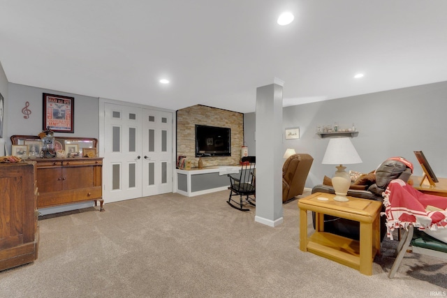 1321 Lost Lock Way, New Haven, IN 46774 - living room featuring carpet flooring and recessed lighting