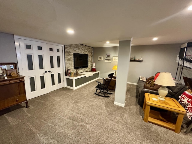 1321 Lost Lock Way, New Haven, IN 46774 - living area featuring carpet flooring and recessed lighting