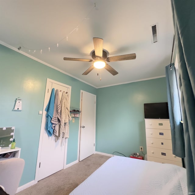 125 Ruby Rd, Attica, IN 47918 - carpeted bedroom with ornamental molding and a ceiling fan