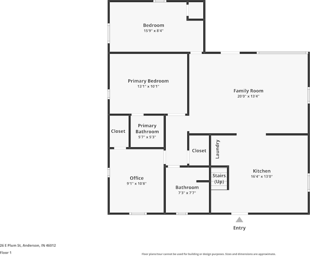 26 E Plum St, Anderson, IN 46012 - view of property floor plan