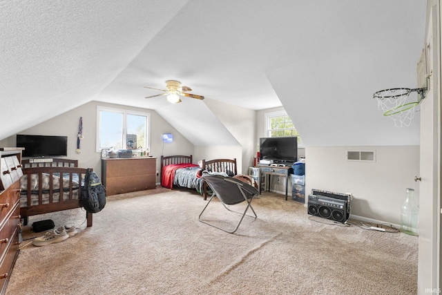 6830 County Road 40, Butler, IN 46721 - carpeted bedroom featuring lofted ceiling and a ceiling fan