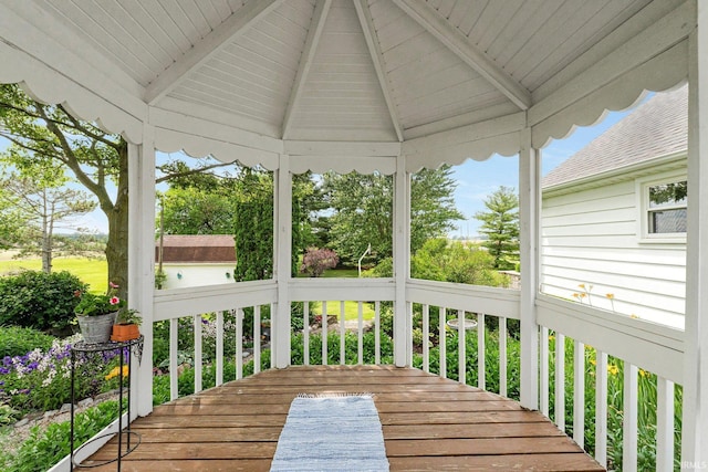 6830 County Road 40, Butler, IN 46721 - unfurnished sunroom featuring beamed ceiling
