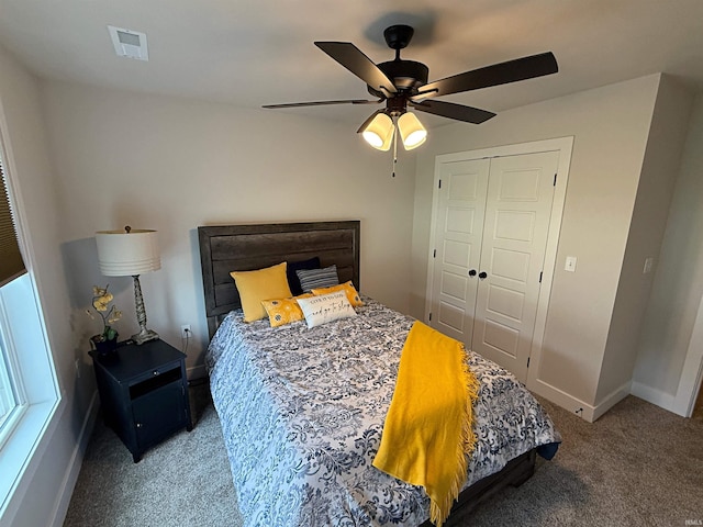 9 Beacon Way, Washington, IN 47501 - bedroom with carpet floors, a closet, and ceiling fan