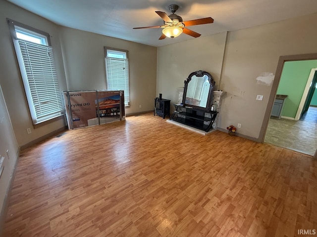 313 N Embree St, Princeton, IN 47670 - living room featuring wood finished floors and a ceiling fan