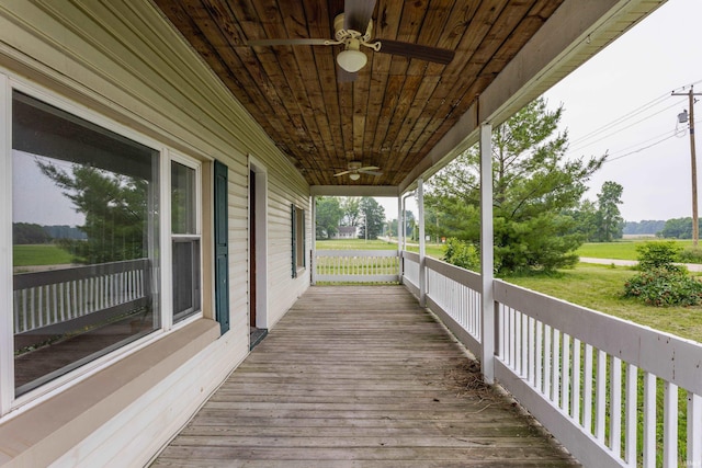 1000 N 500 E, Anderson, IN 46012 - wooden terrace featuring a ceiling fan