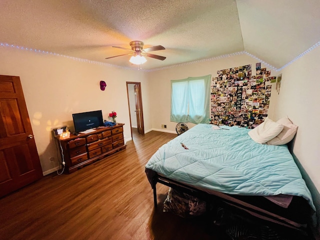 125 Shalley Dr, Plymouth, IN 46563 - bedroom featuring a textured ceiling, wood finished floors, and ceiling fan