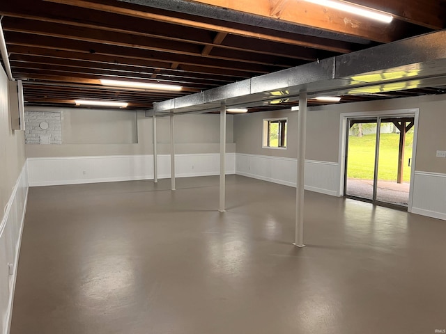 758 W 400 S Rd, Wabash, IN 46992 - basement with a wainscoted wall