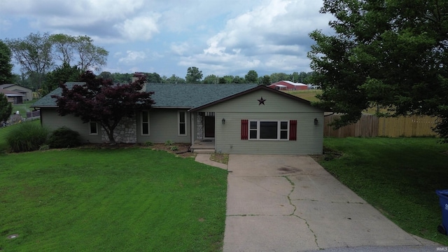 1821 E Johnson Ln, Vincennes, IN 47591 - ranch-style house with concrete driveway and a shingled roof