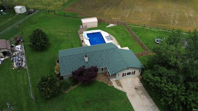 1821 E Johnson Ln, Vincennes, IN 47591 - overview of rural landscape with a pool area