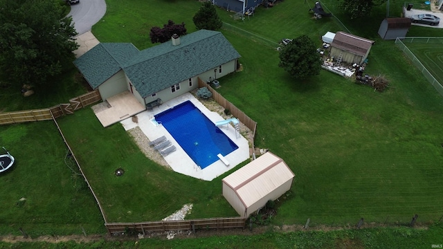 1821 E Johnson Ln, Vincennes, IN 47591 - view from above of property featuring a pool area