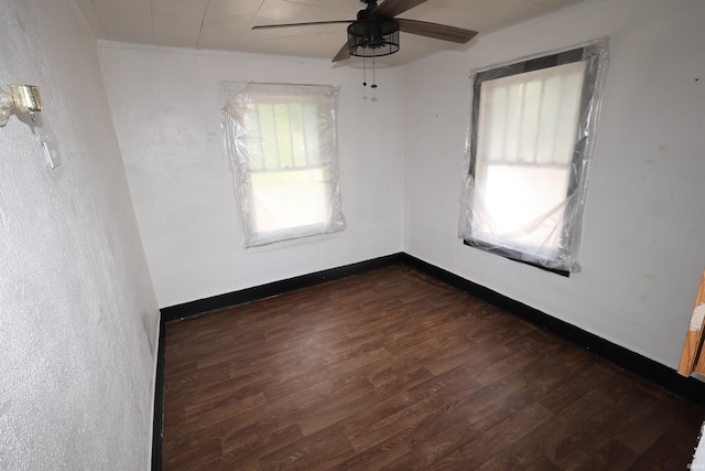 901 Lawndale Ave, South Bend, IN 46628 - unfurnished room with ceiling fan and dark wood finished floors