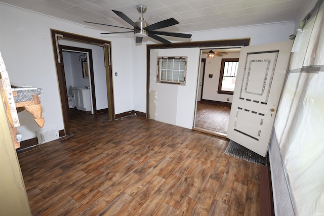 901 Lawndale Ave, South Bend, IN 46628 - unfurnished room with a ceiling fan, wood finished floors, and ornamental molding