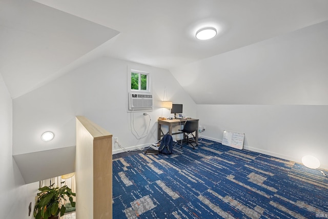 622 Romig St, Lafayette, IN 47901 - office area featuring vaulted ceiling and carpet