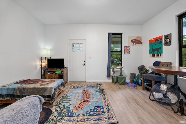 622 Romig St, Lafayette, IN 47901 - living area with wood finished floors and baseboards