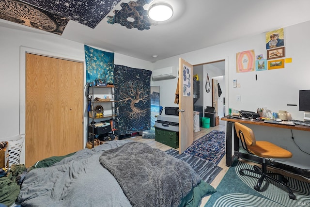 622 Romig St, Lafayette, IN 47901 - bedroom with a wall mounted AC and an office area