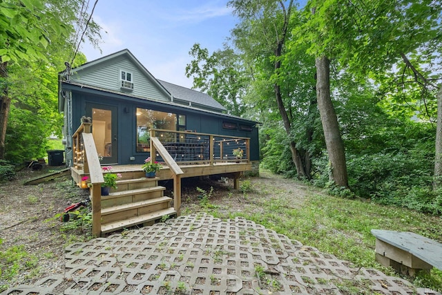 622 Romig St, Lafayette, IN 47901 - back of house featuring a wooden deck and board and batten siding