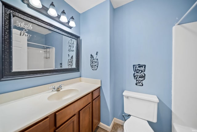 901 N Timberline Cir E, Warsaw, IN 46582 - bathroom with vanity, a shower, and tile patterned flooring