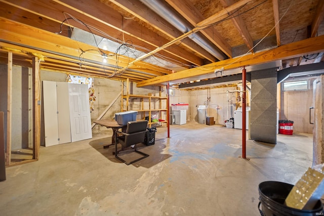 901 N Timberline Cir E, Warsaw, IN 46582 - unfinished below grade area with independent washer and dryer