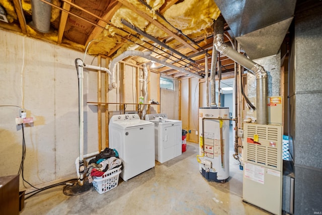 901 N Timberline Cir E, Warsaw, IN 46582 - below grade area with gas water heater, independent washer and dryer, and heating unit