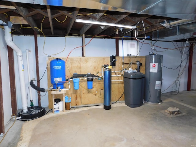 4597 S W Washington School Rd, Salem, IN 47167 - unfinished basement with a water pressure tank and water heater