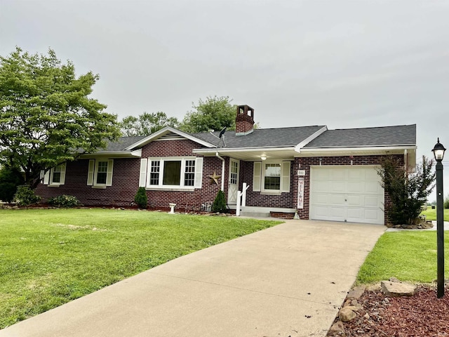 840 Giesler Rd, Jasper, IN 47546 - ranch-style home featuring an attached garage, brick siding, concrete driveway, and a front yard