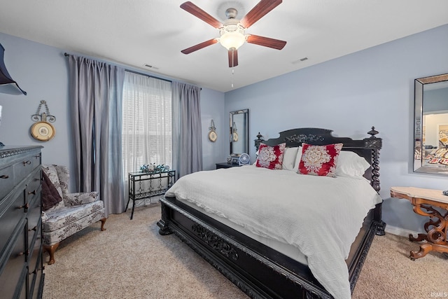 233 Sinclair Dr, West Lafayette, IN 47906 - bedroom featuring light colored carpet and ceiling fan