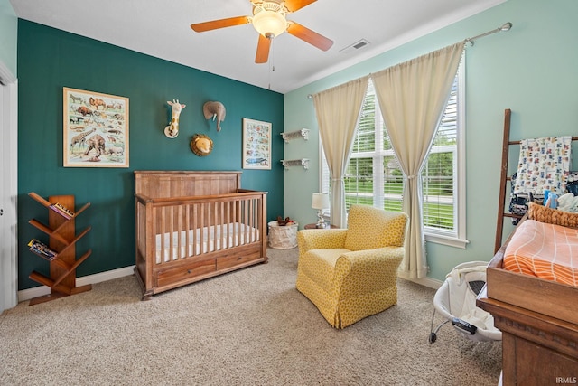 233 Sinclair Dr, West Lafayette, IN 47906 - bedroom with carpet and ceiling fan