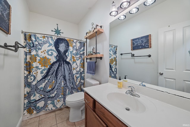 233 Sinclair Dr, West Lafayette, IN 47906 - bathroom featuring vanity, tile patterned flooring, and curtained shower