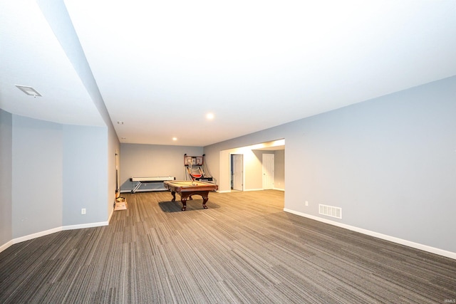 2410 Trillium Cv, Huntertown, IN 46748 - recreation room with billiards, recessed lighting, and carpet