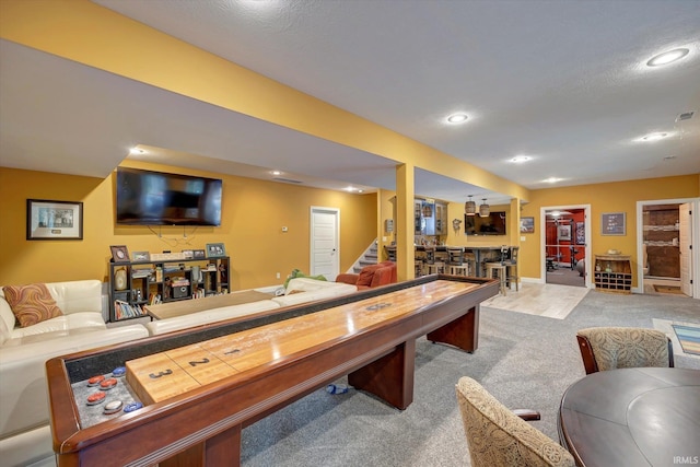 5007 W Michael Ln, Bloomington, IN 47404 - playroom featuring carpet floors, recessed lighting, and bar