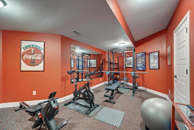 5007 W Michael Ln, Bloomington, IN 47404 - workout room with carpet and a textured ceiling
