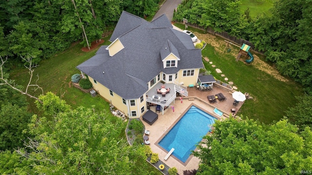 5007 W Michael Ln, Bloomington, IN 47404 - view from above of property featuring a pool area