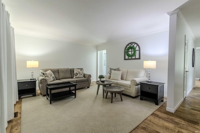 906 N Townline Rd, Lagrange, IN 46761 - living room featuring ornamental molding and wood finished floors