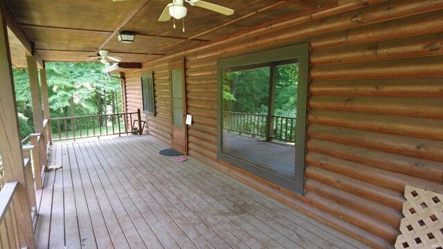 4115 N Aquarius Dr, Monticello, IN 47960 - wooden deck with ceiling fan