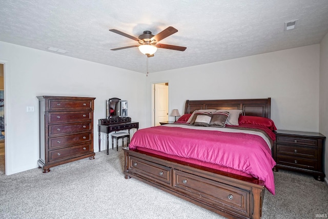 140 Wadsworth Ct, Lafayette, IN 47905 - bedroom featuring carpet, a textured ceiling, and ceiling fan
