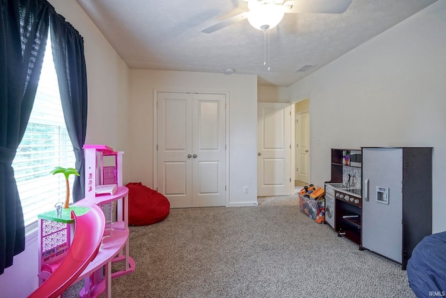 140 Wadsworth Ct, Lafayette, IN 47905 - playroom featuring carpet flooring and a ceiling fan