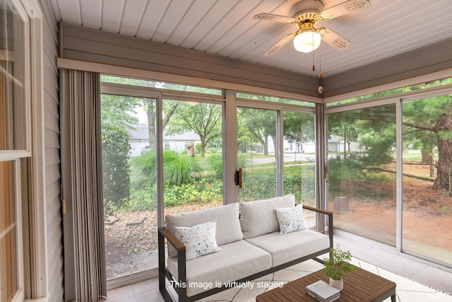 3718 Grasstree Ct, Bloomington, IN 47401 - sunroom with an outdoor living space and a ceiling fan