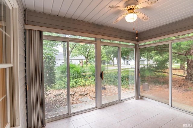 3718 Grasstree Ct, Bloomington, IN 47401 - unfurnished sunroom with ceiling fan and plenty of natural light