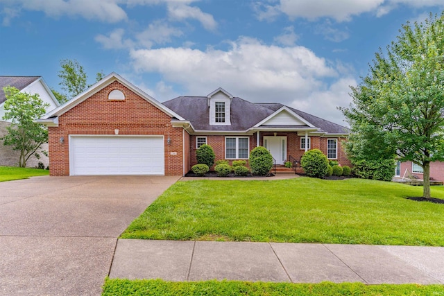 7561 Saint Jordan Cir, Newburgh, IN 47630 - view of front facade featuring brick siding, an attached garage, a front lawn, and concrete driveway