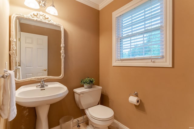 7561 Saint Jordan Cir, Newburgh, IN 47630 - half bath featuring baseboards and ornamental molding