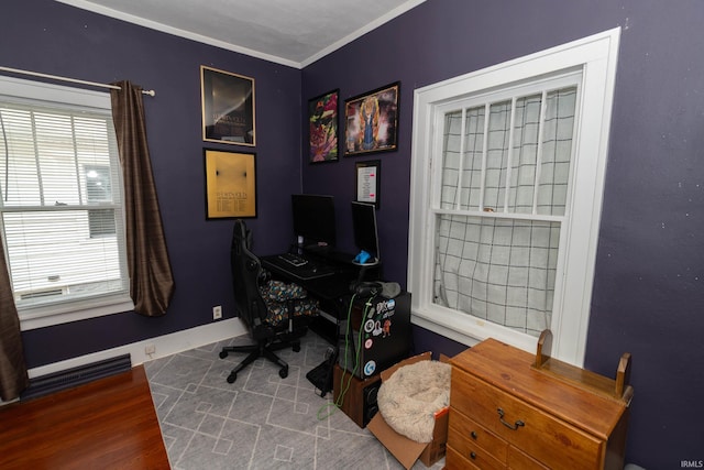 1121 S 23rd St, South Bend, IN 46615 - office featuring plenty of natural light, wood finished floors, and crown molding