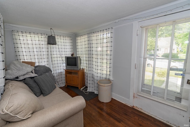 1121 S 23rd St, South Bend, IN 46615 - living area with wood finished floors and a textured ceiling