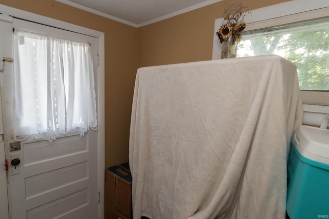 1121 S 23rd St, South Bend, IN 46615 - bathroom with ornamental molding and a textured ceiling