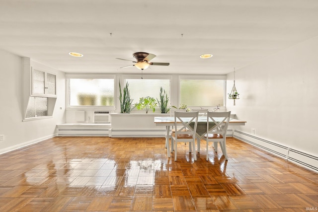 1208 Delta Blvd, Fort Wayne, IN 46805 - dining area with ceiling fan, recessed lighting, and baseboard heating