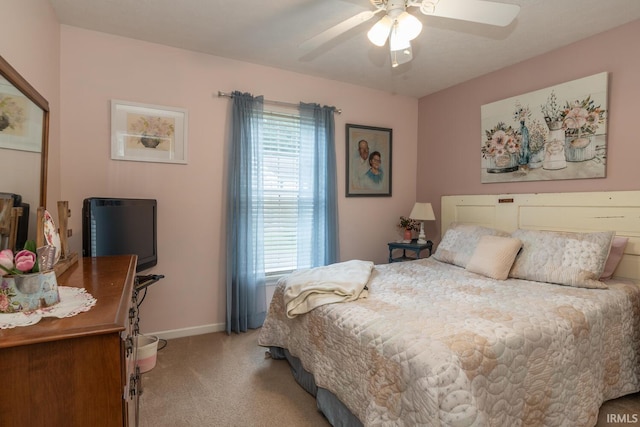 4600 N Shadow Wood Dr, Bloomington, IN 47404 - bedroom with light carpet and a ceiling fan