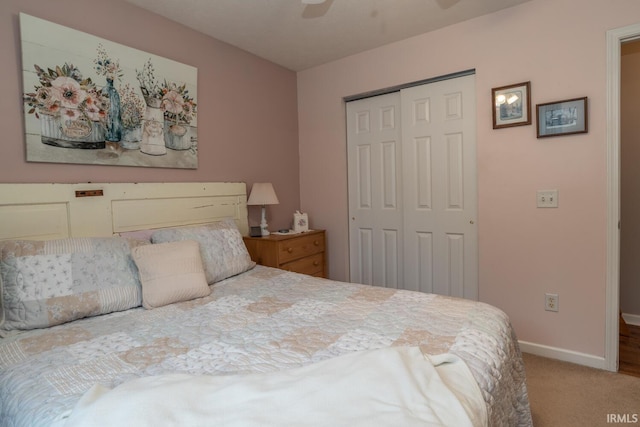 4600 N Shadow Wood Dr, Bloomington, IN 47404 - carpeted bedroom with a closet and ceiling fan